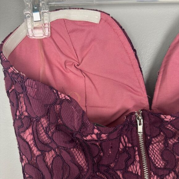 Nwt Charlotte Russe Lace Strapless Sweetheart BodyCon Midi Dress Small - Picture 5 of 7